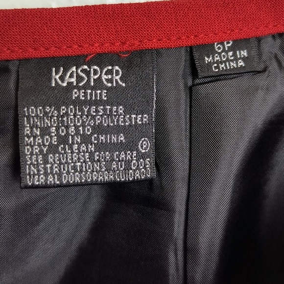 Kasper Petite Red Fire Crepe Pencil Skirt Women's 6P - Picture 6 of 9